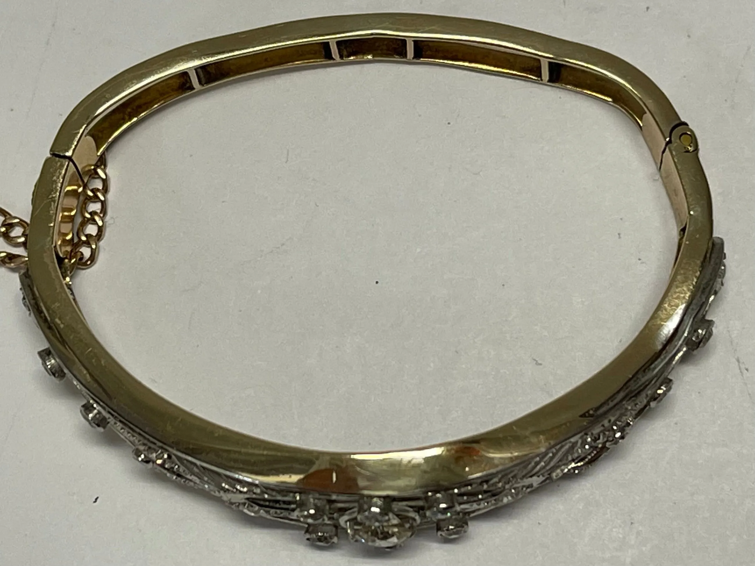 Bracelet Victorian Style C. 1900s Solid Gold & Diamonds Piece - $13K APR w/ CoA!