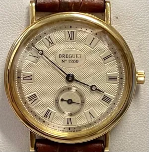 BREGUET Skeleton Back 18K Yellow Gold Mechanical Men Wristwatch-$40K APR w/ COA