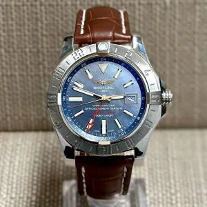 Breitling Avenger II GMT Special Edition Blue MOP Dial Watch - $16K APR w/ COA!!