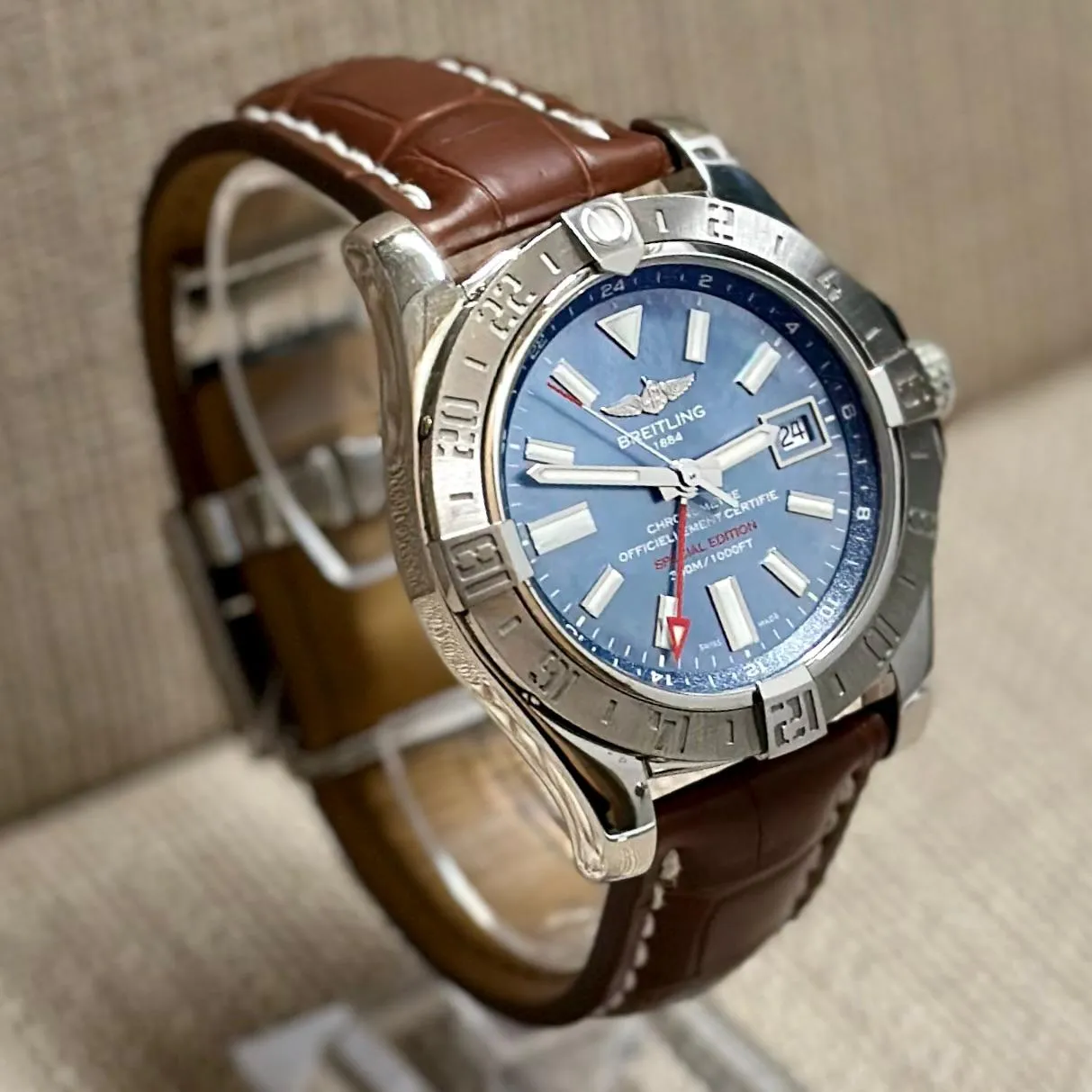 Breitling Avenger II GMT Special Edition Blue MOP Dial Watch - $16K APR w/ COA!!