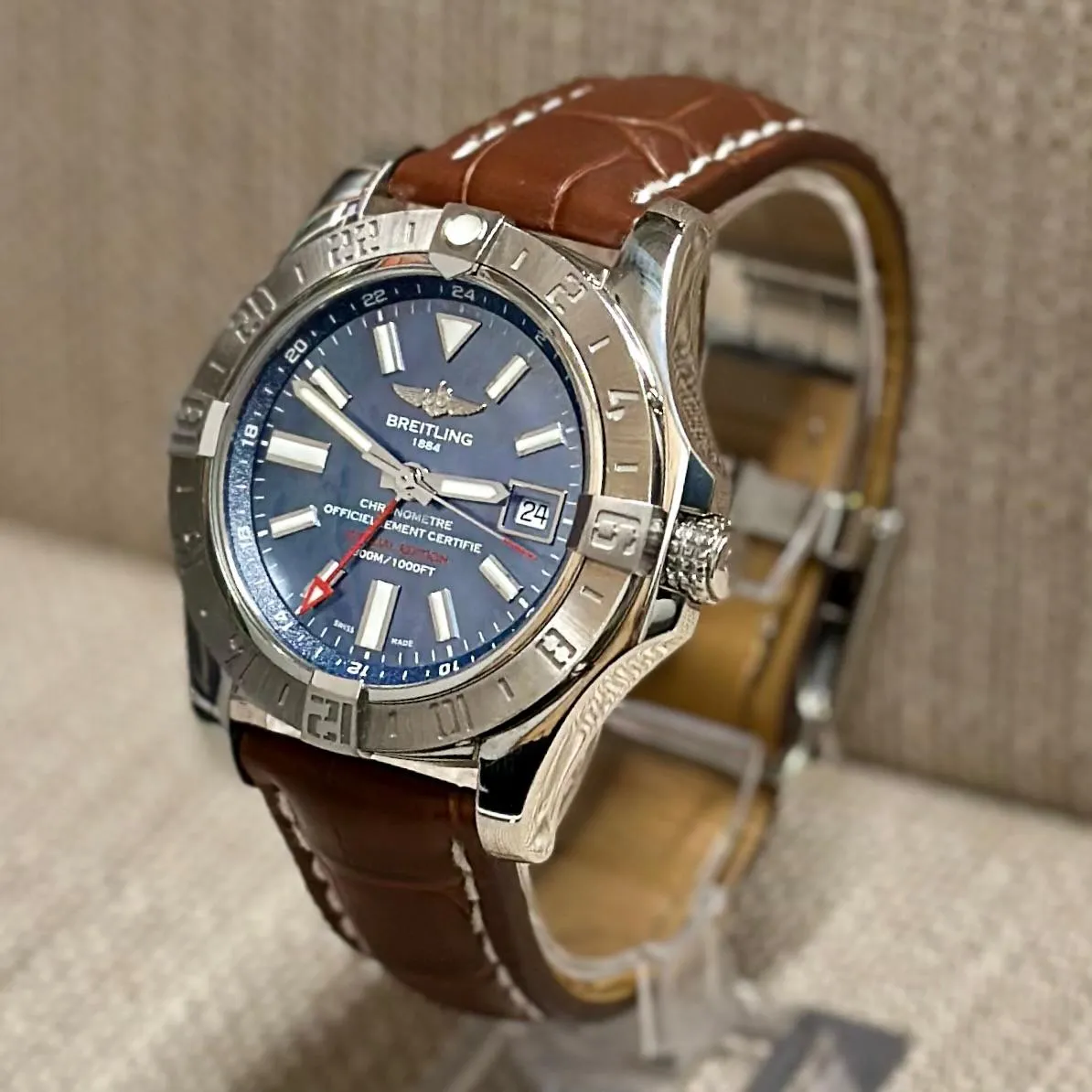 Breitling Avenger II GMT Special Edition Blue MOP Dial Watch - $16K APR w/ COA!!