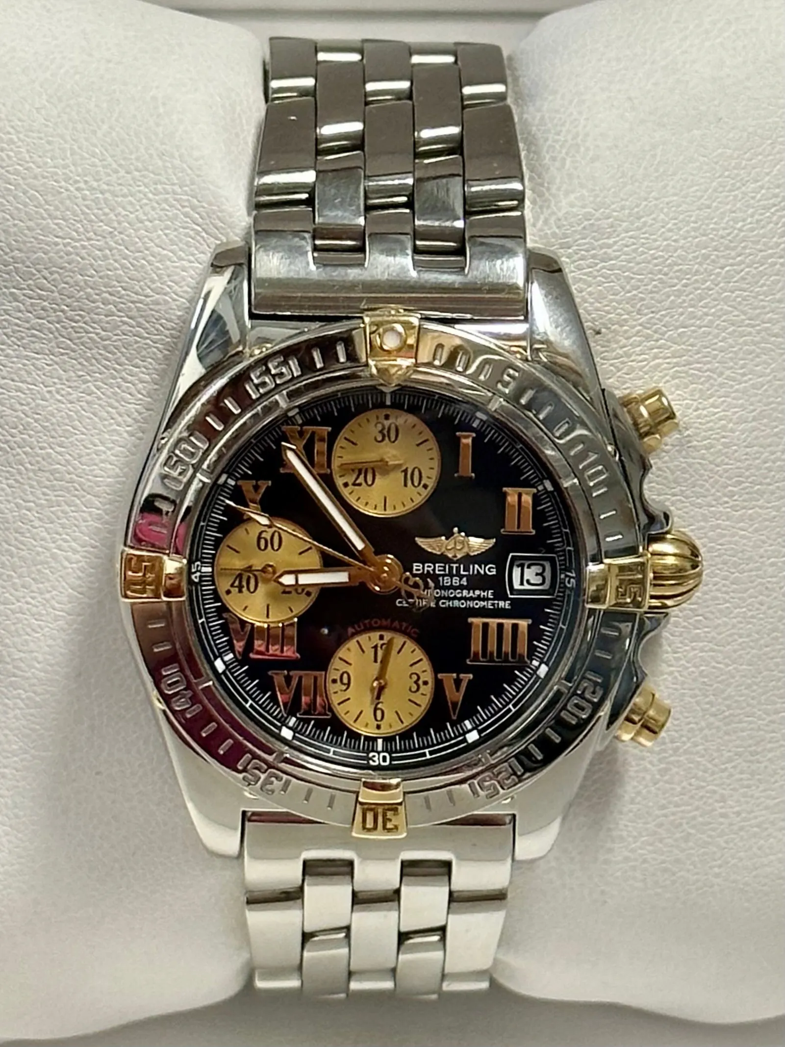 BREITLING Chronograph Automatic Men's Stainless Steel w/18K Gold-$15K APR w/ COA