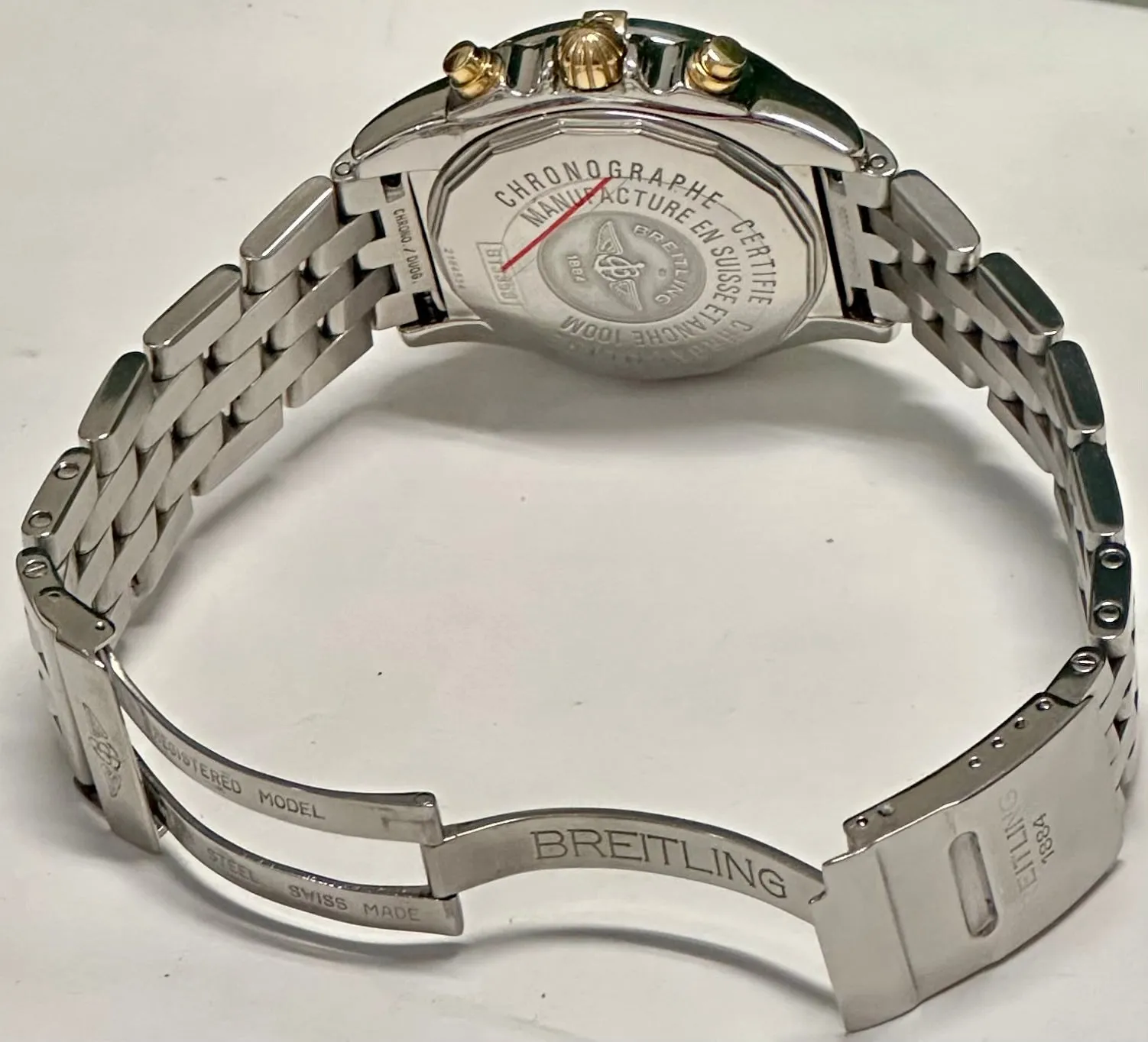 BREITLING Chronograph Automatic Men's Stainless Steel w/18K Gold-$15K APR w/ COA