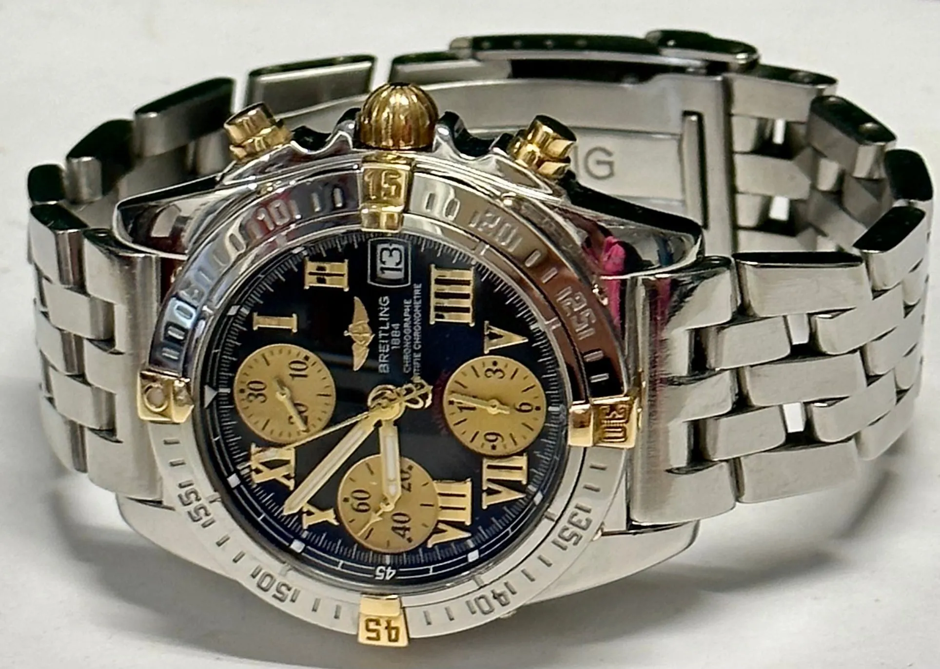 BREITLING Chronograph Automatic Men's Stainless Steel w/18K Gold-$15K APR w/ COA