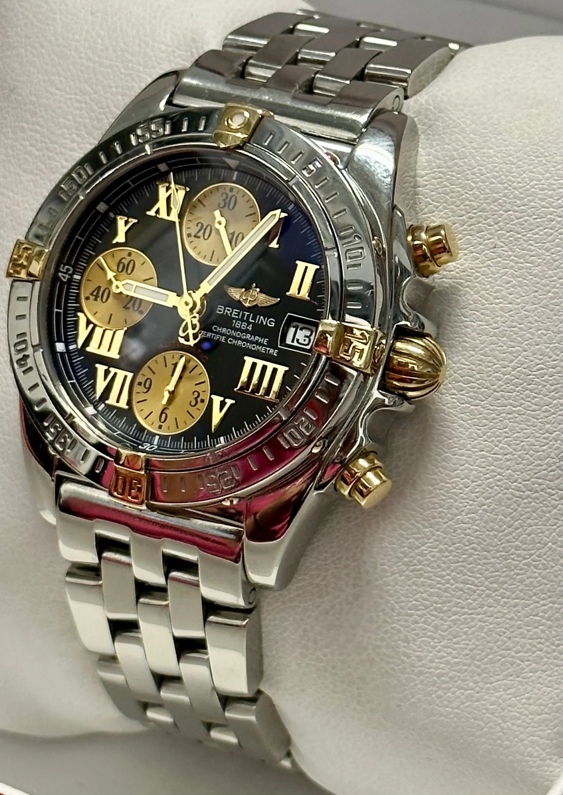 BREITLING Chronograph Automatic Men's Stainless Steel w/18K Gold-$15K APR w/ COA