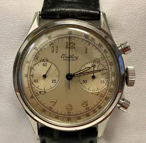 BREITLING Chronograph Circa 1940's Stainless Steel Mechanical - $35K APR w/ COA!