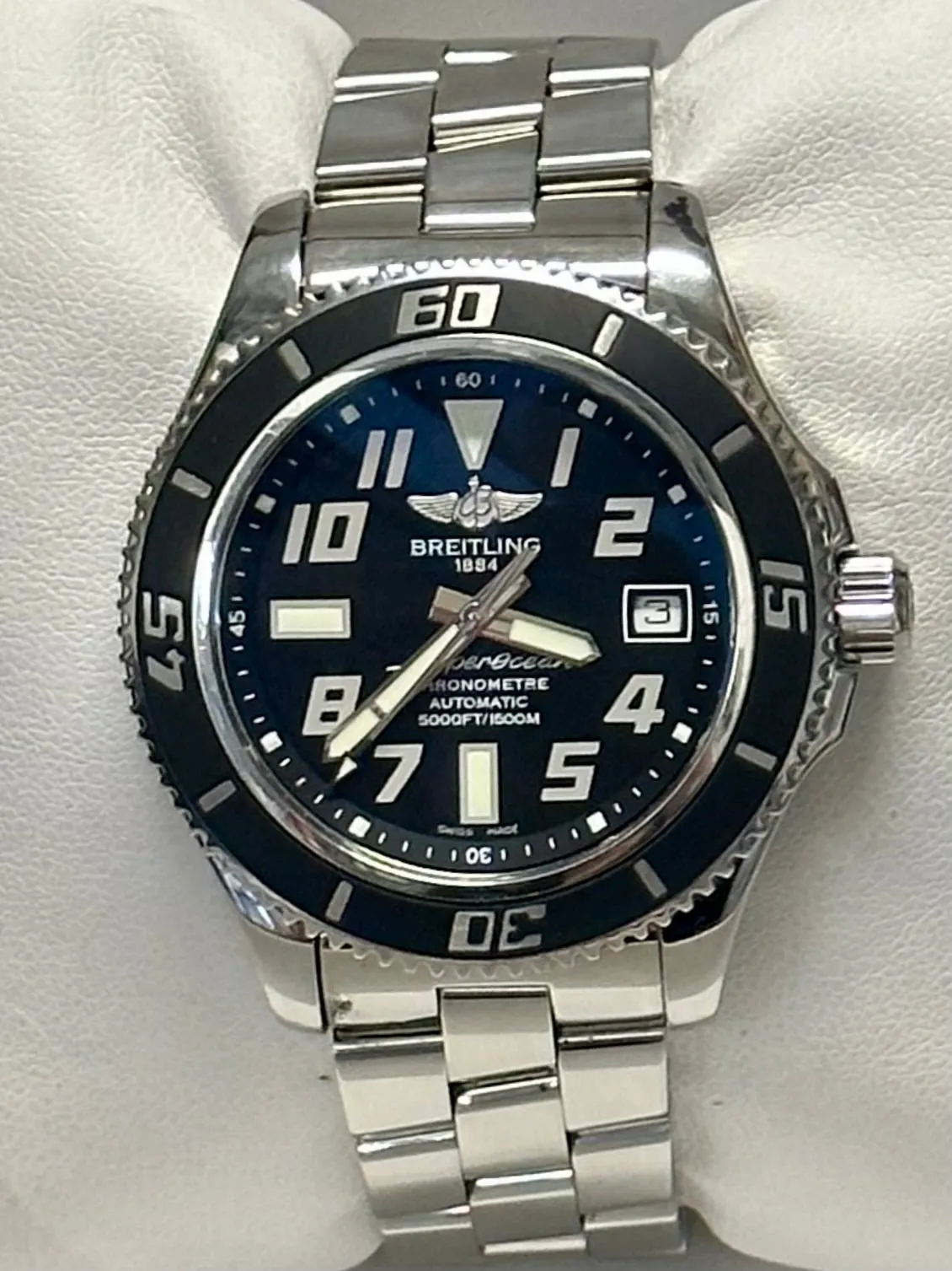BREITLING Superocean Automatic Stainless Steel Men's Wristwatch-$10K APR w/ COA!