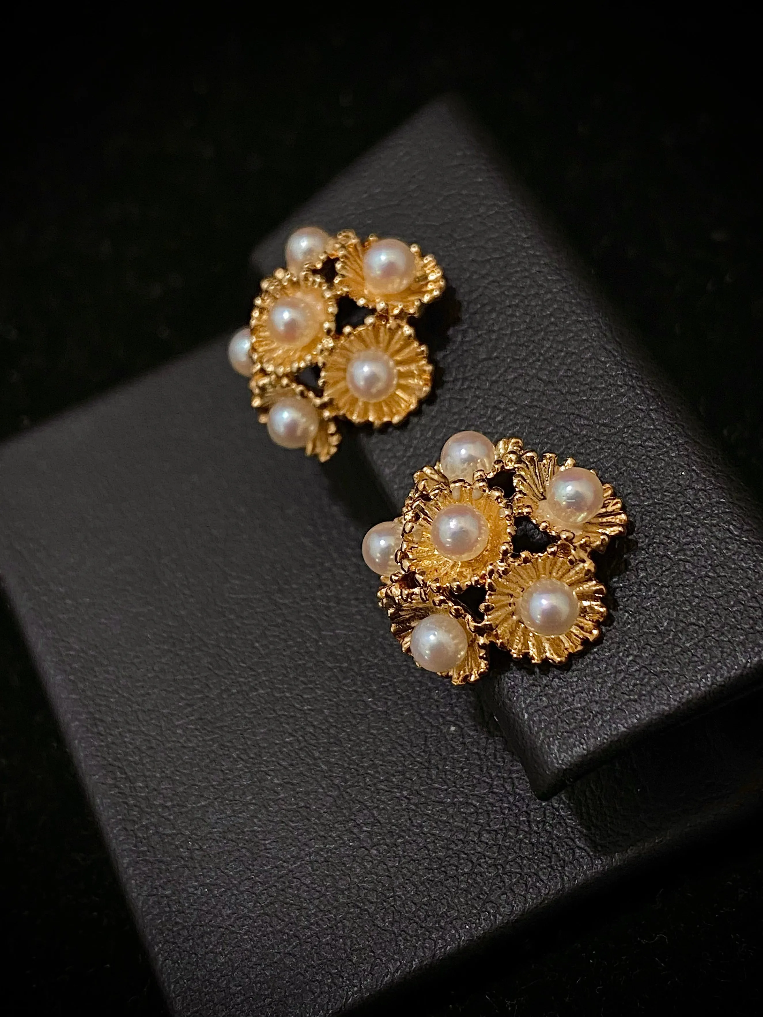 Buccellati - Style Solid YG w/ Pearls Floral Clip On Earrings - $10K APR w/ CoA!