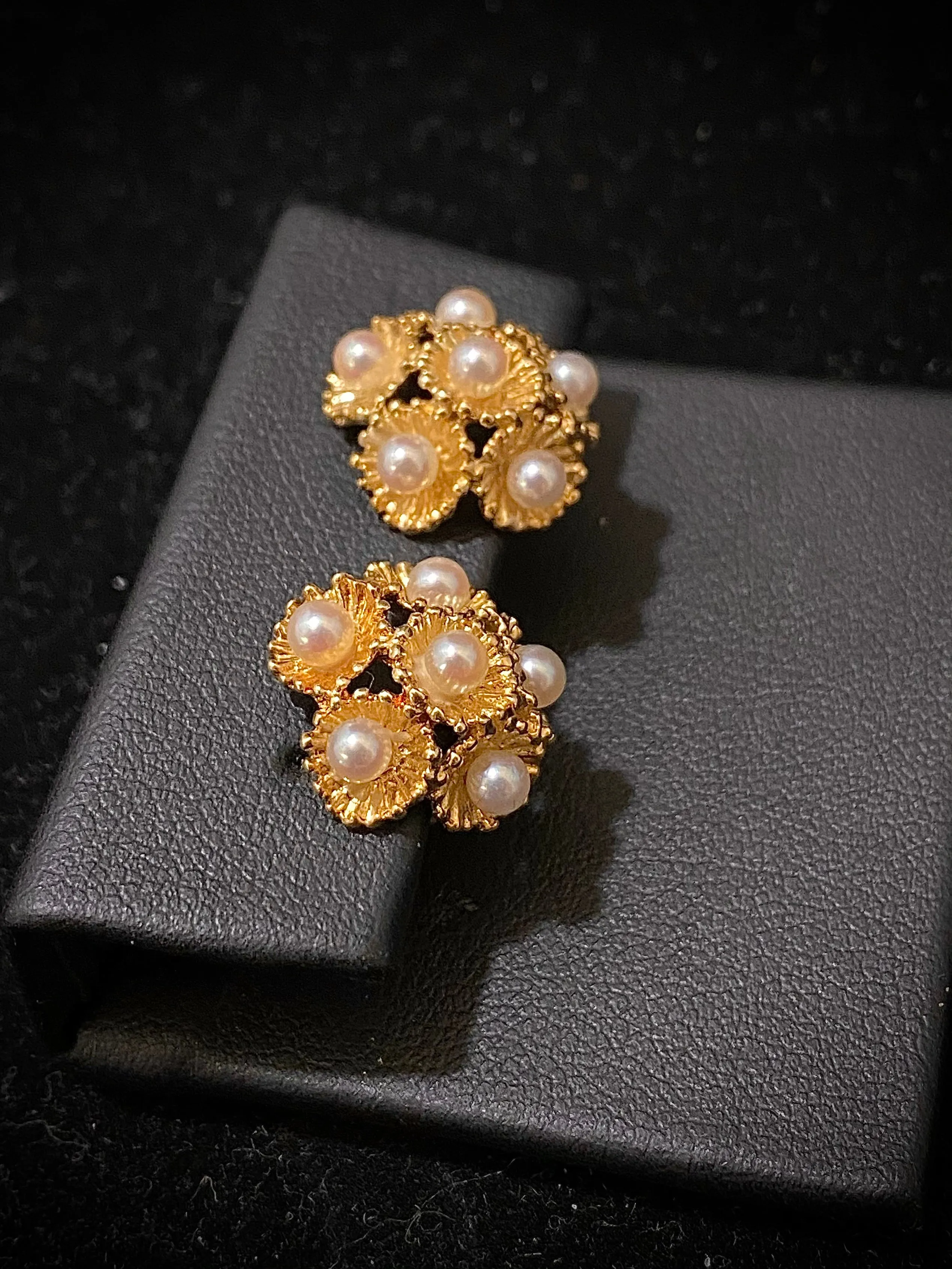 Buccellati - Style Solid YG w/ Pearls Floral Clip On Earrings - $10K APR w/ CoA!