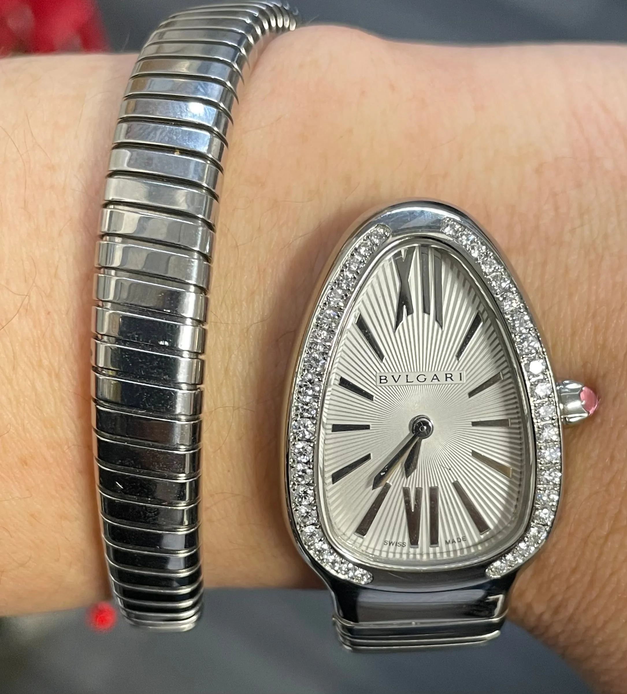 BULGARI Serpenti Tubogas SS & Diamonds watch - $15K Appraisal Value w CoA