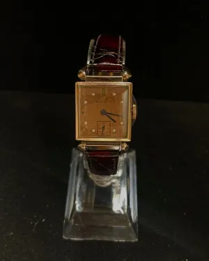 Bulova c. 1940´s 14K Rose Gold Unisex Watch With Square Case - $6K APR w / COA!
