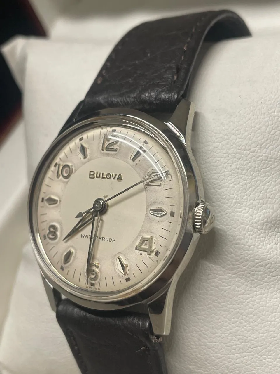 Bulova Stainless Steel Watch - Off-White Dial, Military Design- $6K APR w/ COA!!