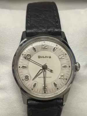 Bulova Stainless Steel Watch - Off-White Dial, Military Design- $6K APR w/ COA!!