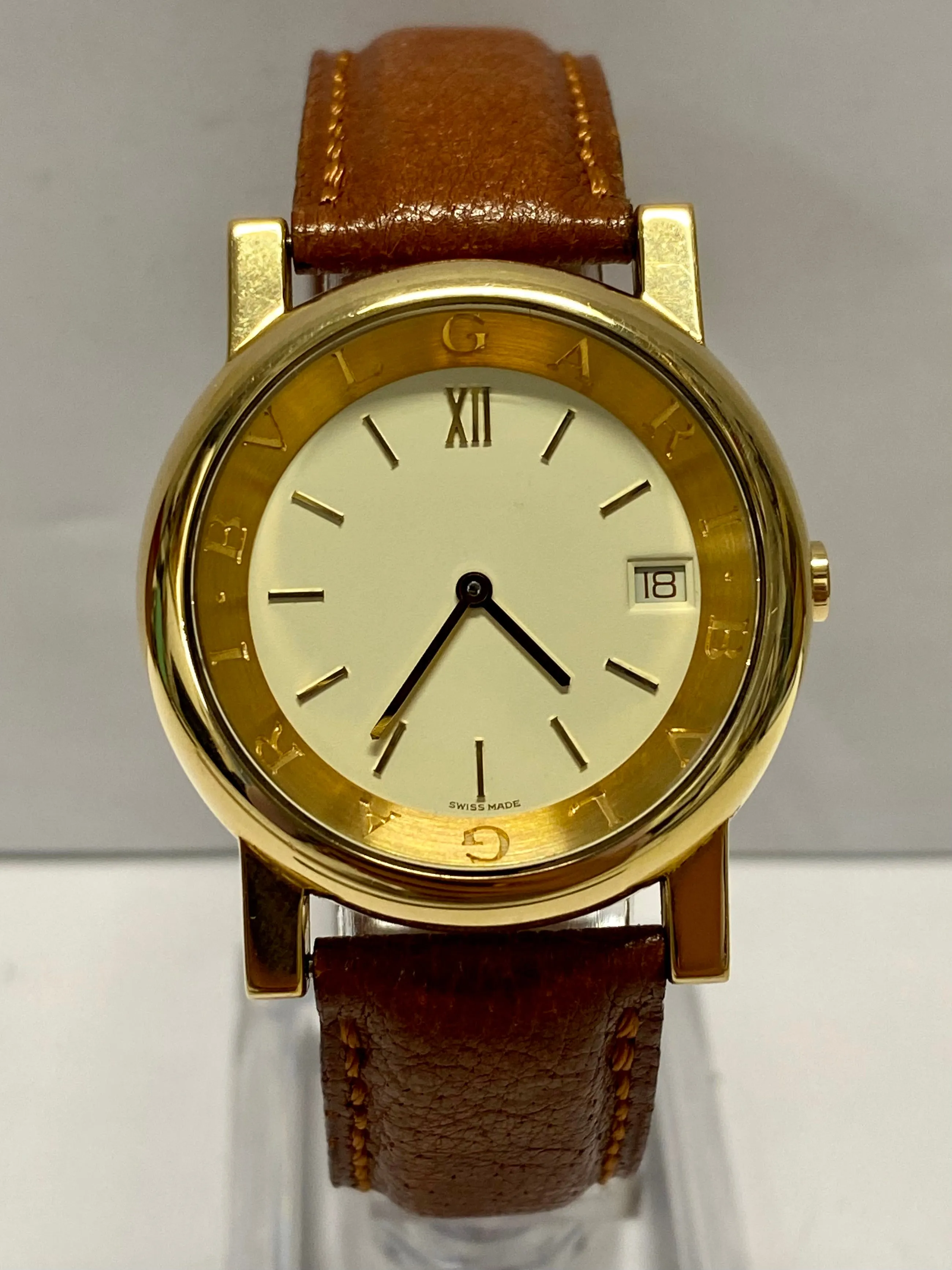 BVLGARI 18K YG Men's Watch Unique Ivory Dial Lmt. Edition New - $30K APR w/ COA!