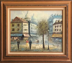 Caroline Burnett, "Montmartre, Paris", Original Oil Painting, Signed - $2K Apr Value *