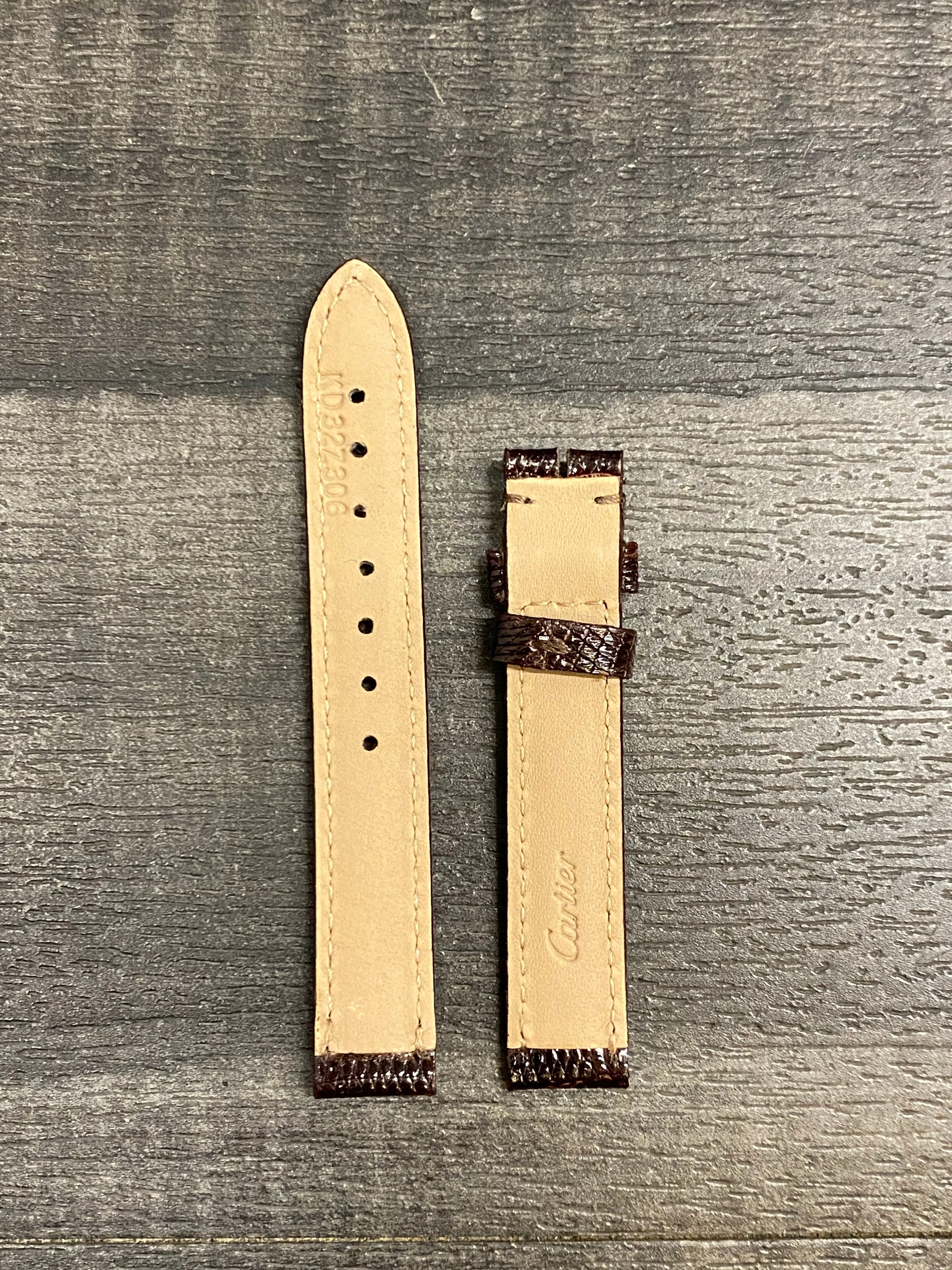 CARTIER Brown Padded Lizard Leather Watch Strap - $650 APR VALUE w/ CoA! ✓