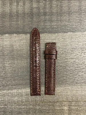 CARTIER Brown Padded Lizard Leather Watch Strap - $650 APR VALUE w/ CoA! ✓