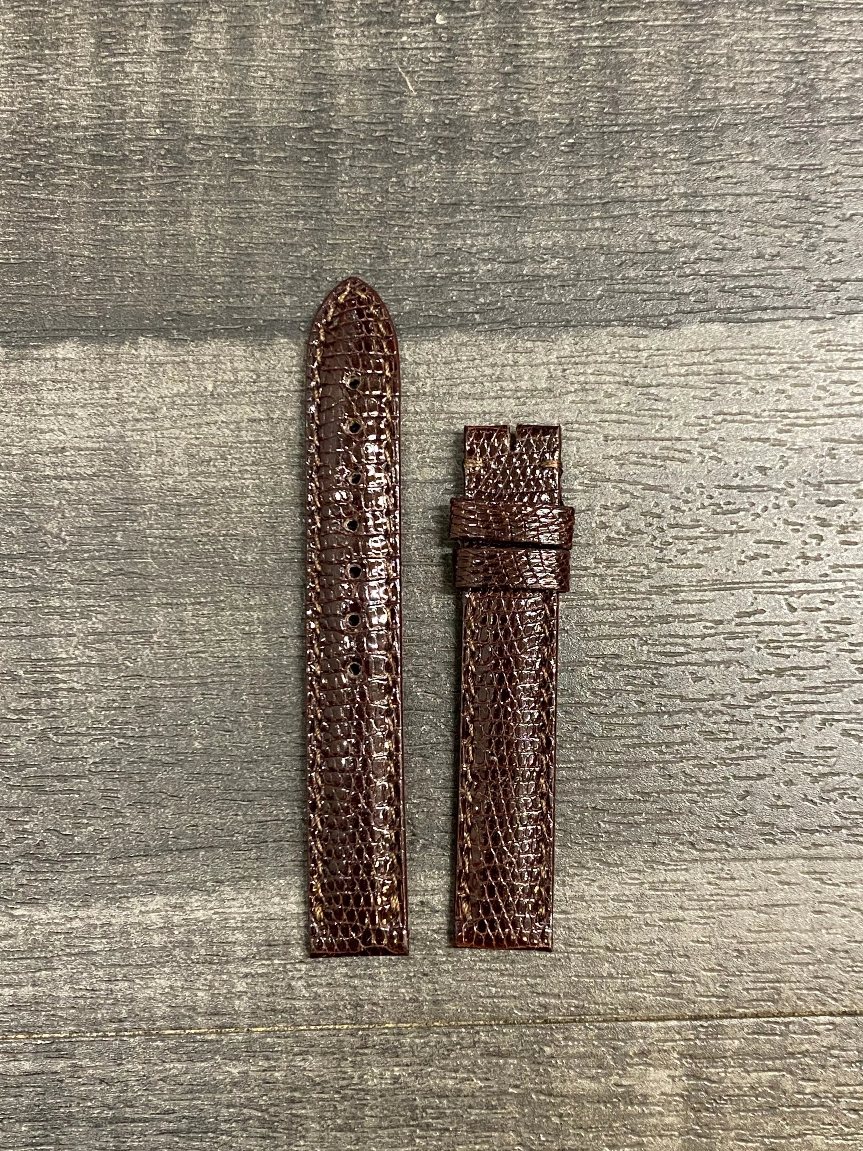 CARTIER Brown Padded Lizard Leather Watch Strap - $650 APR VALUE w/ CoA! ✓