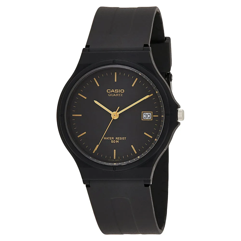 Casio Men's Black Dial Resin Band Japanese Quartz Watch - MW-59-1EVDF