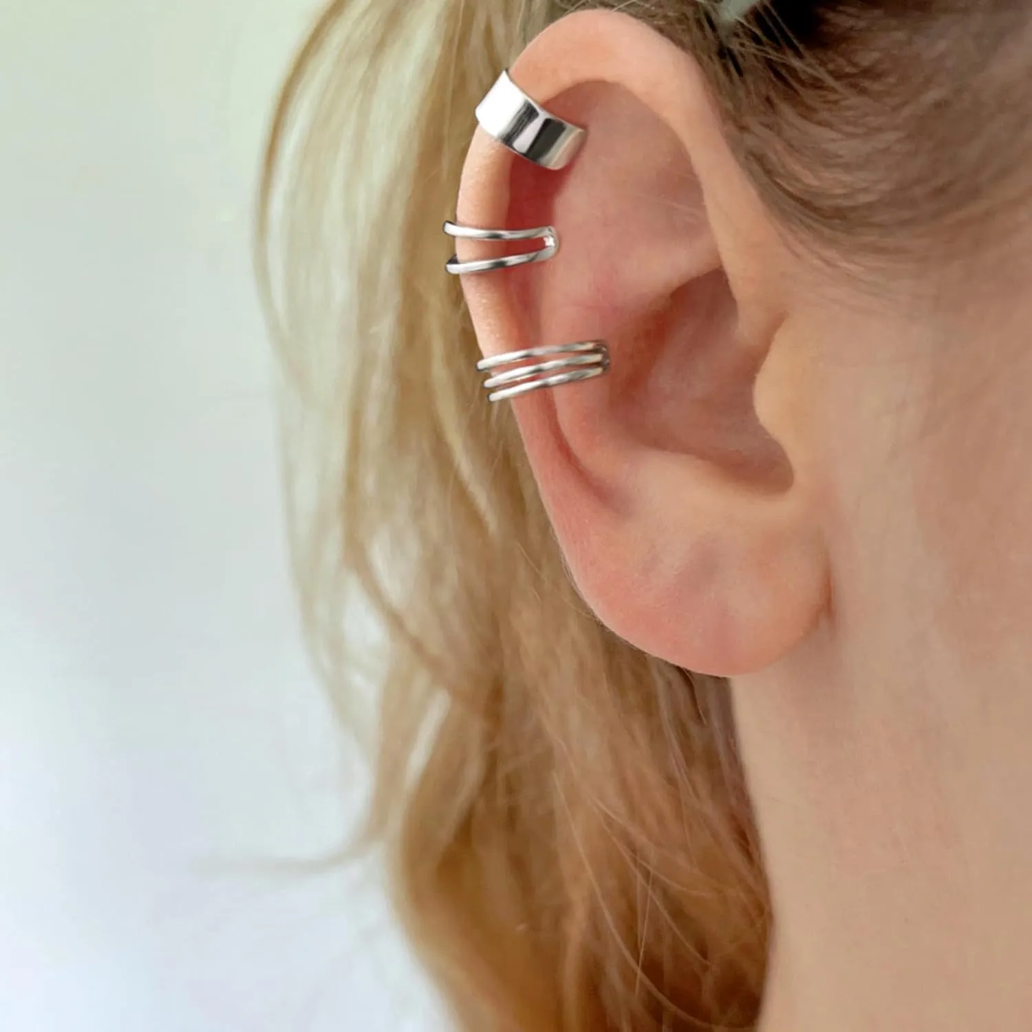 CHIC & ARTSY Cuff Earrings 925 Sterling Silver Ear Cuff Earrings Non-Piercing Fake Helix Cartilage Cuff Earrings Various Styles Conch Ear Cuffs Fine Jewelry for Women Man