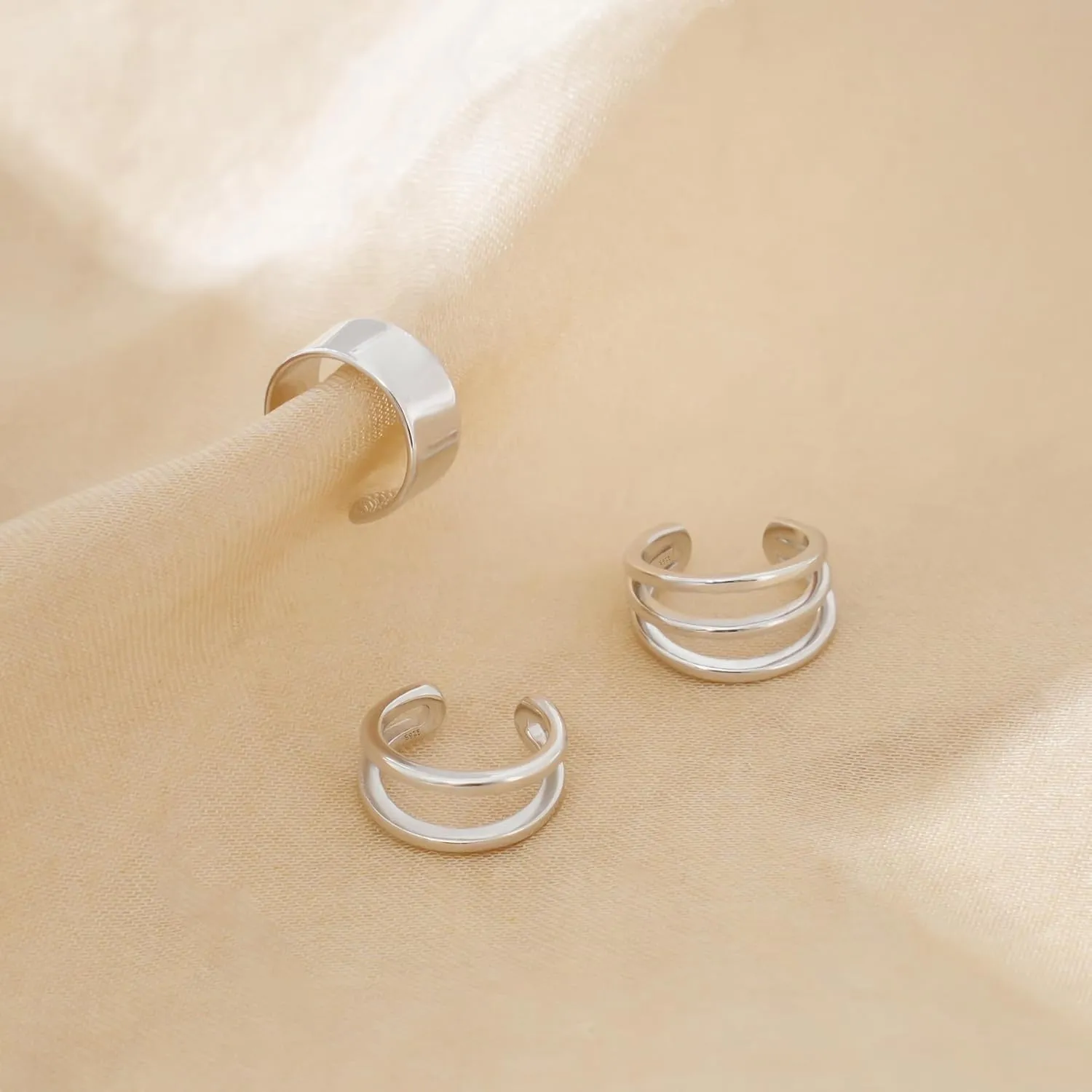 CHIC & ARTSY Cuff Earrings 925 Sterling Silver Ear Cuff Earrings Non-Piercing Fake Helix Cartilage Cuff Earrings Various Styles Conch Ear Cuffs Fine Jewelry for Women Man
