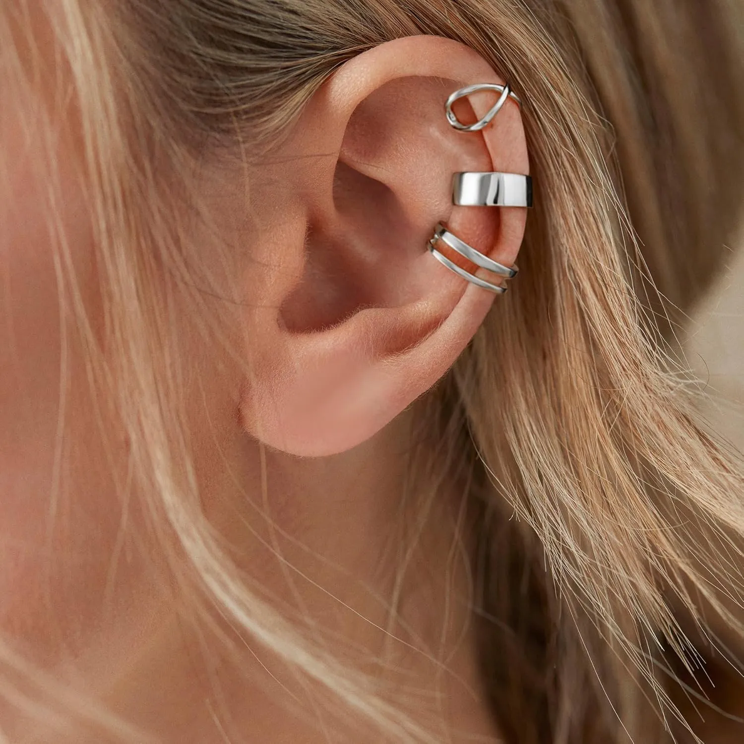 CHIC & ARTSY Cuff Earrings 925 Sterling Silver Ear Cuff Earrings Non-Piercing Fake Helix Cartilage Cuff Earrings Various Styles Conch Ear Cuffs Fine Jewelry for Women Man