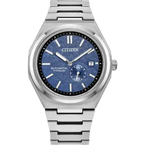 Citizen Automatic Mens Zenshin Textured Blue Super Titanium™ Watch