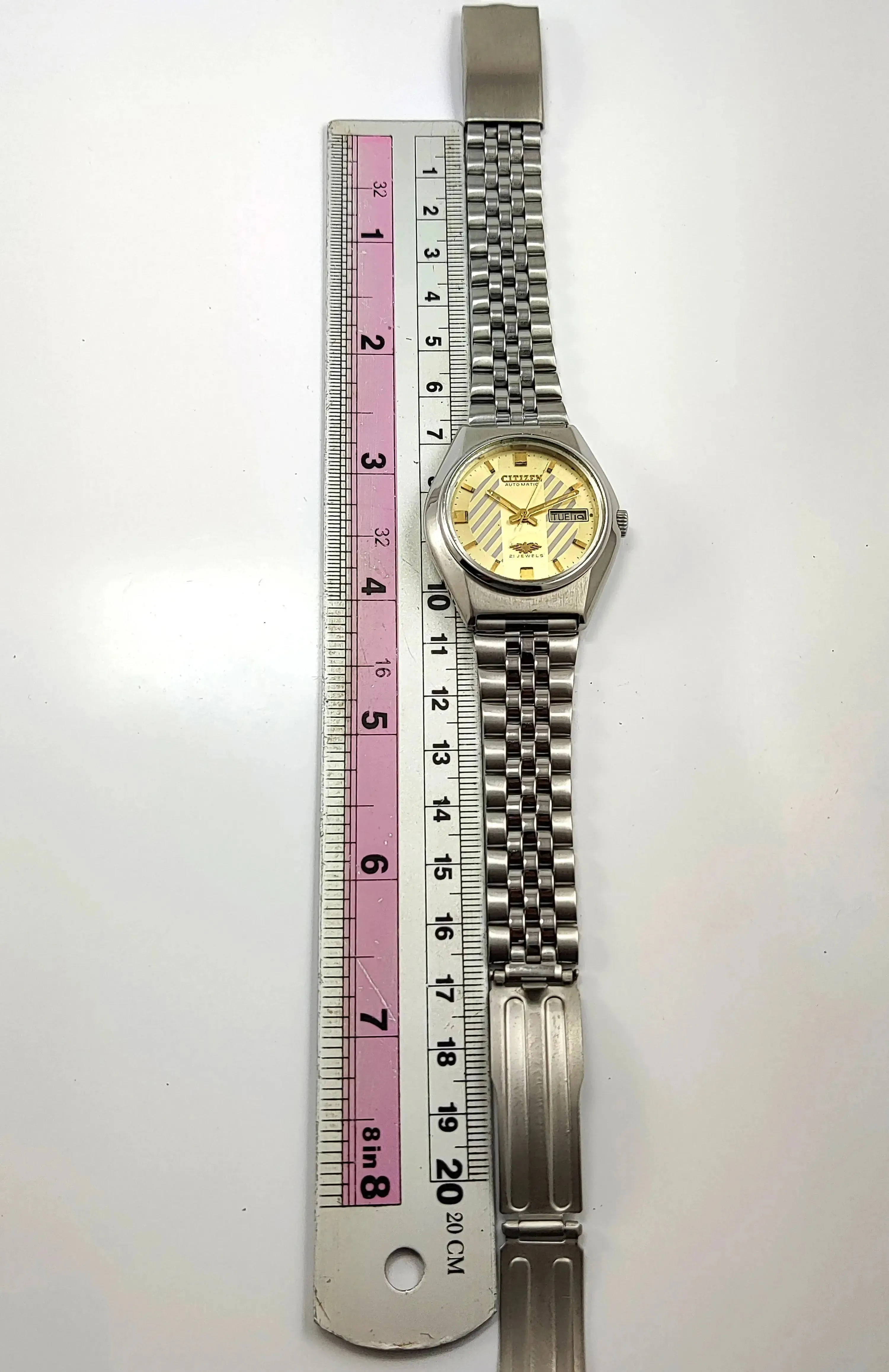 Citizen Cream Dial Automatic 21 Jewels Day Date Men's Watch 8200A