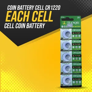 Coin Battery Cell CR1220 - Each Cell - Cell Coin Battery | Button Cell | Button Battery | Cell