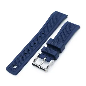 Crisscross Blue FKM Quick Release Rubber Strap