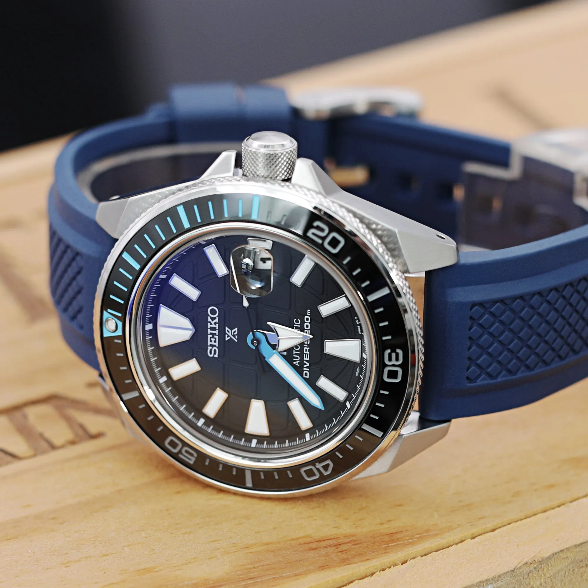 Crisscross Blue FKM Quick Release Rubber Strap