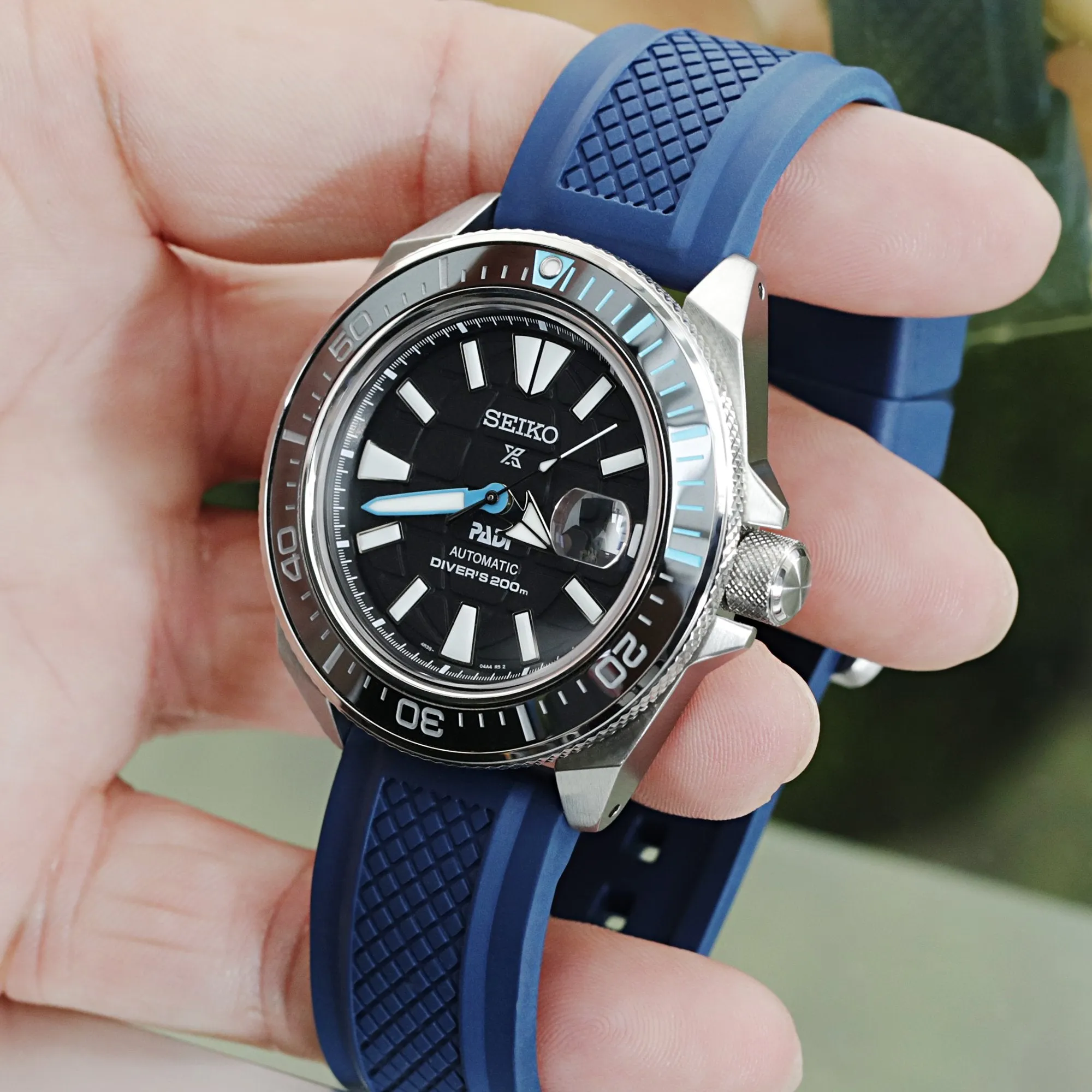 Crisscross Blue FKM Quick Release Rubber Strap