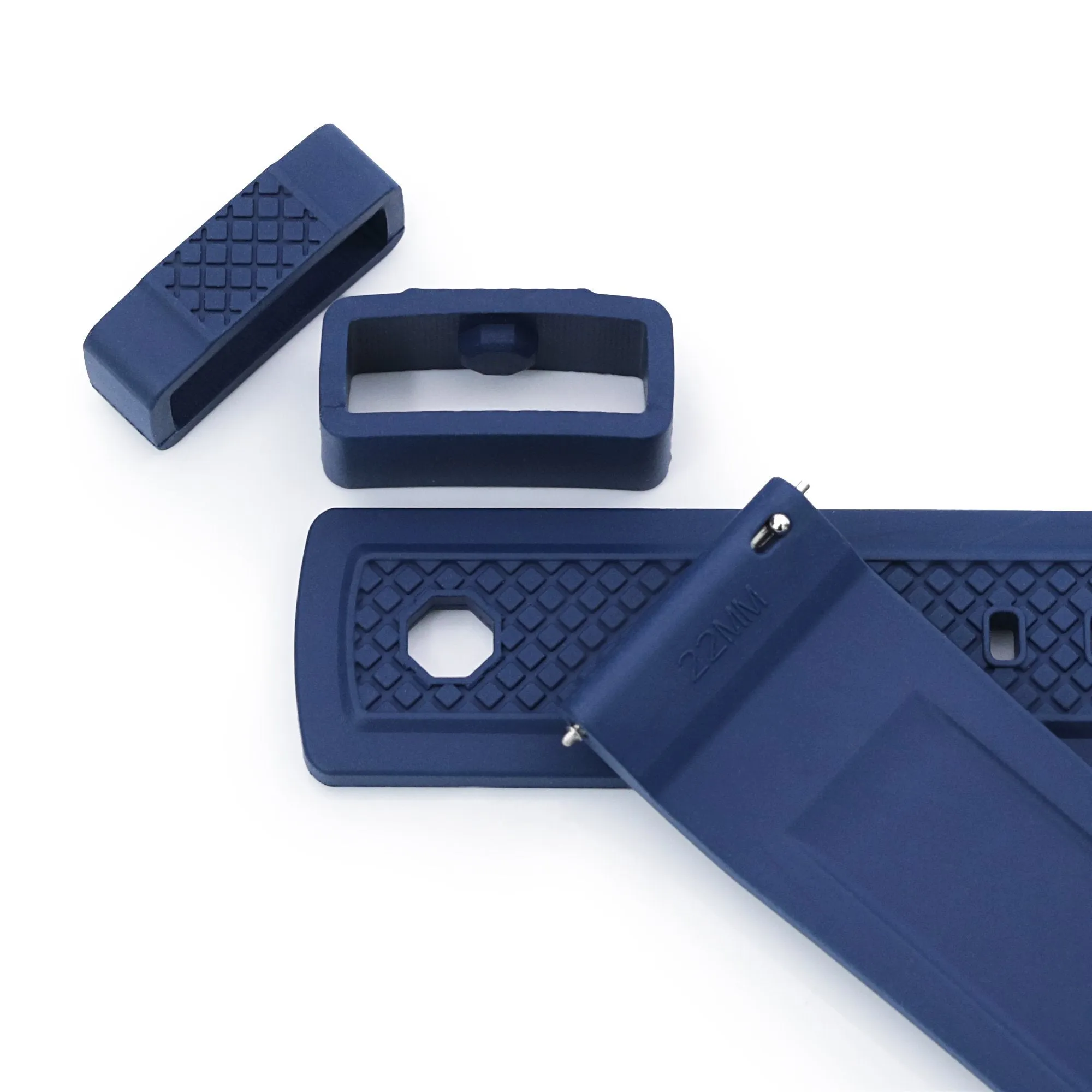 Crisscross Blue FKM Quick Release Rubber Strap
