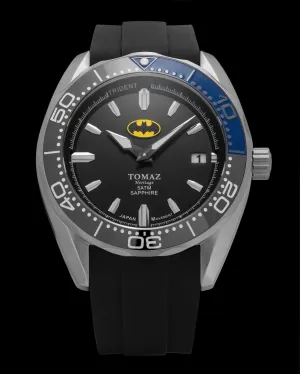 DC Batman GR03C-D1 (Silver/Black) Black Silicone Strap