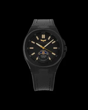 DC The Dark Knight TQ046-8D2 (Black) with Black Rubber Leather Strap