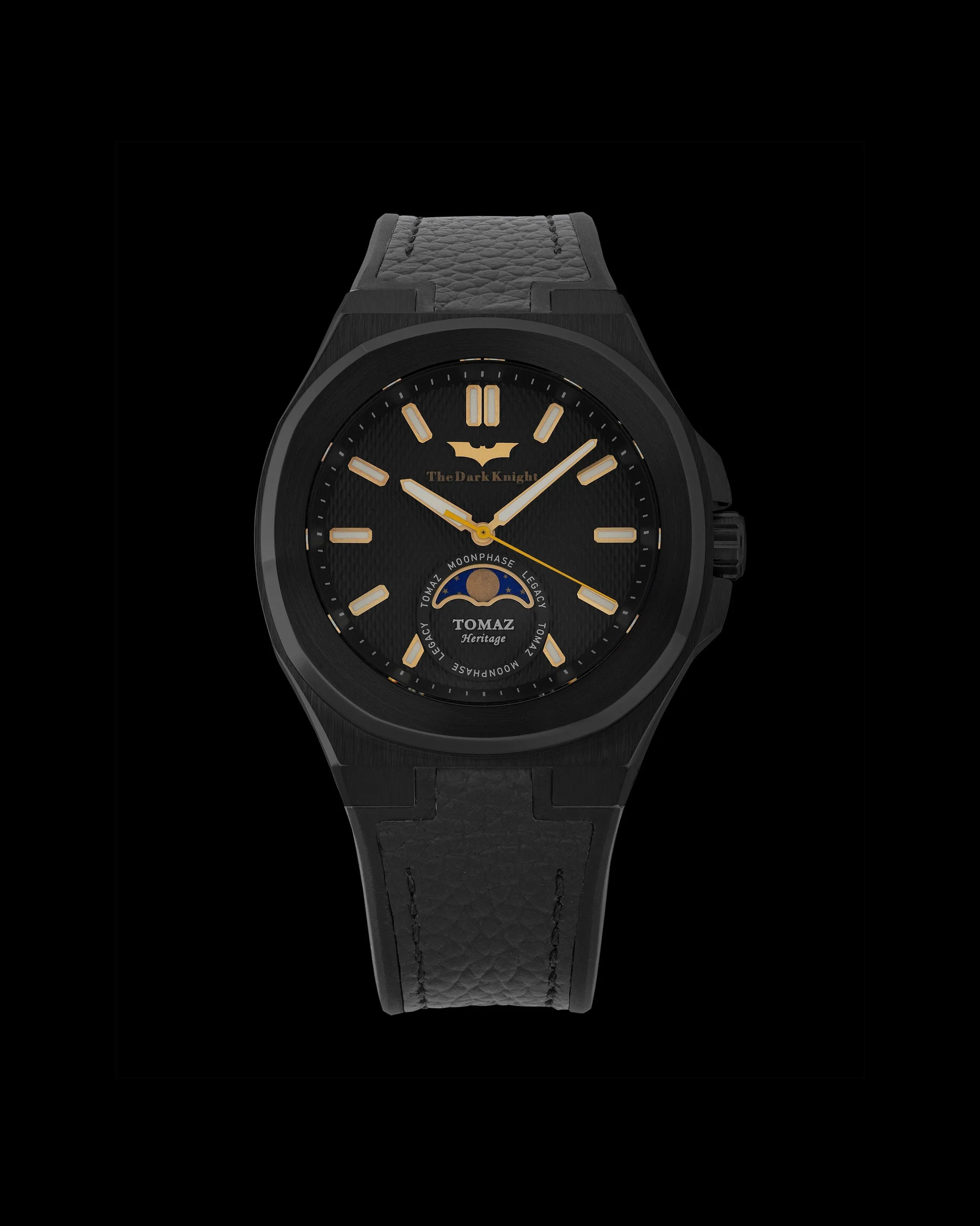DC The Dark Knight TQ046-8D2 (Black) with Black Rubber Leather Strap