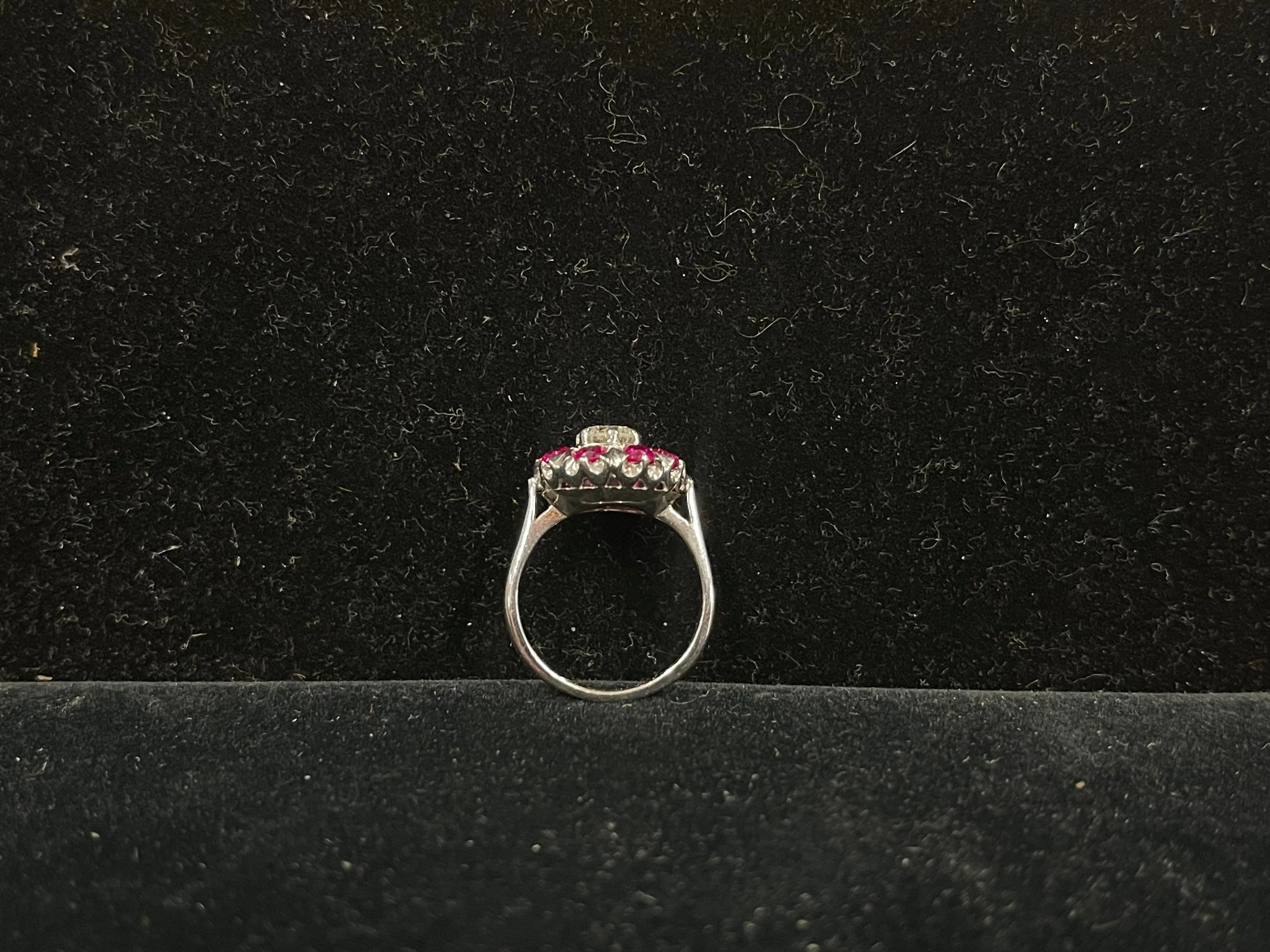 ''Diamond & Ruby WG Designer's Ring  1920's Art Deco 9 stones $25K APR w/CoA!!!!