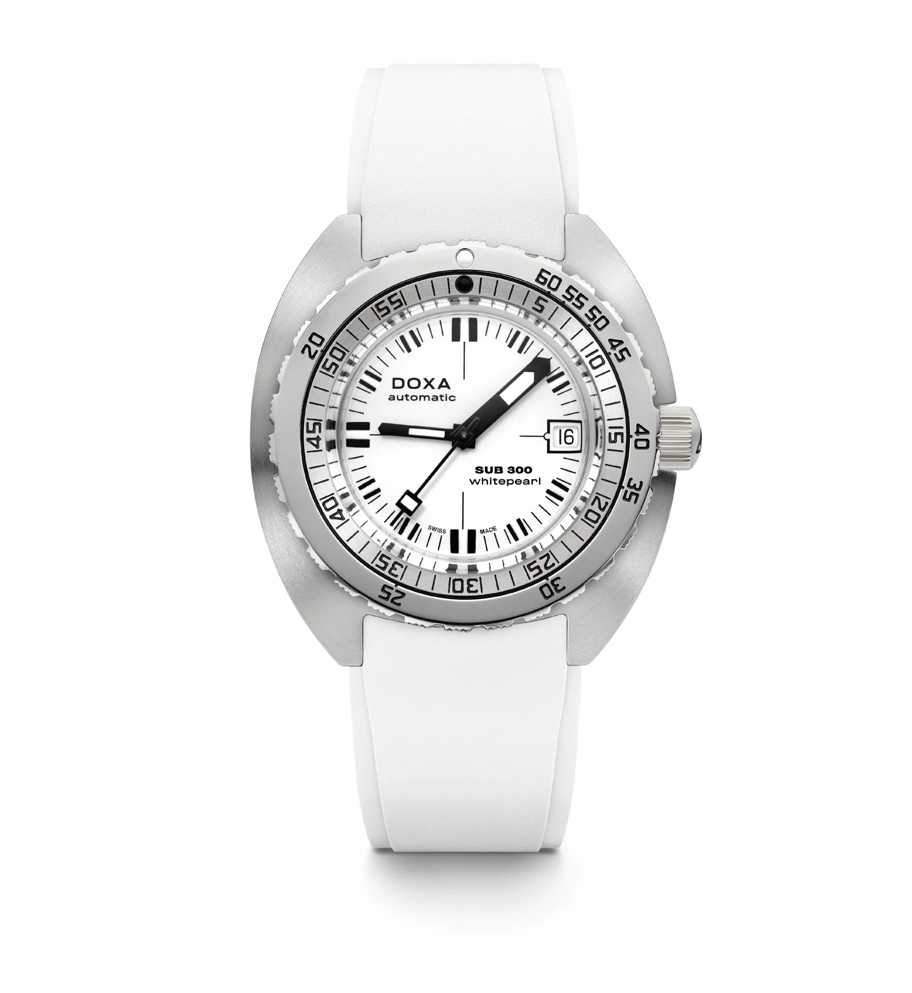DOXA Sub 300 Whitepearl Rubber - 821.10.011.10