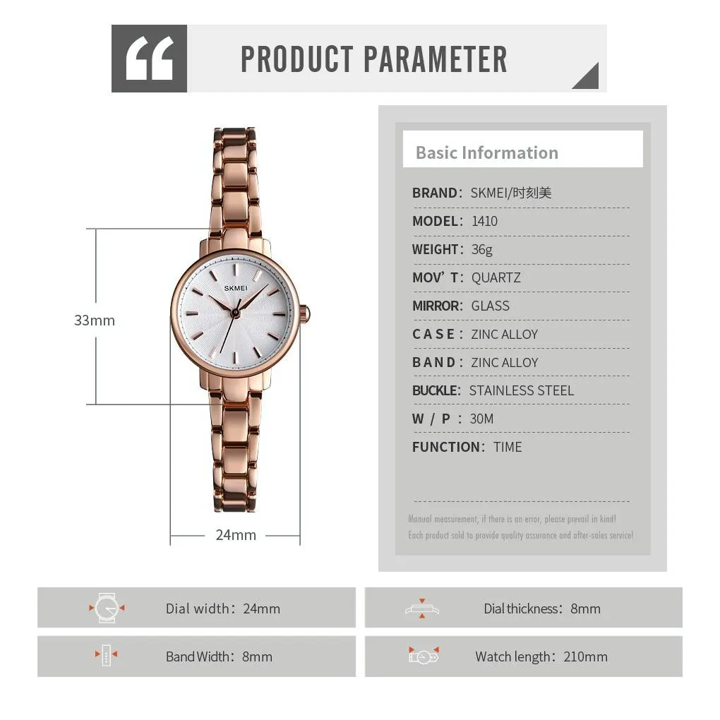European Fashion Women Quartz Watch with Steel Band - Business and Leisure