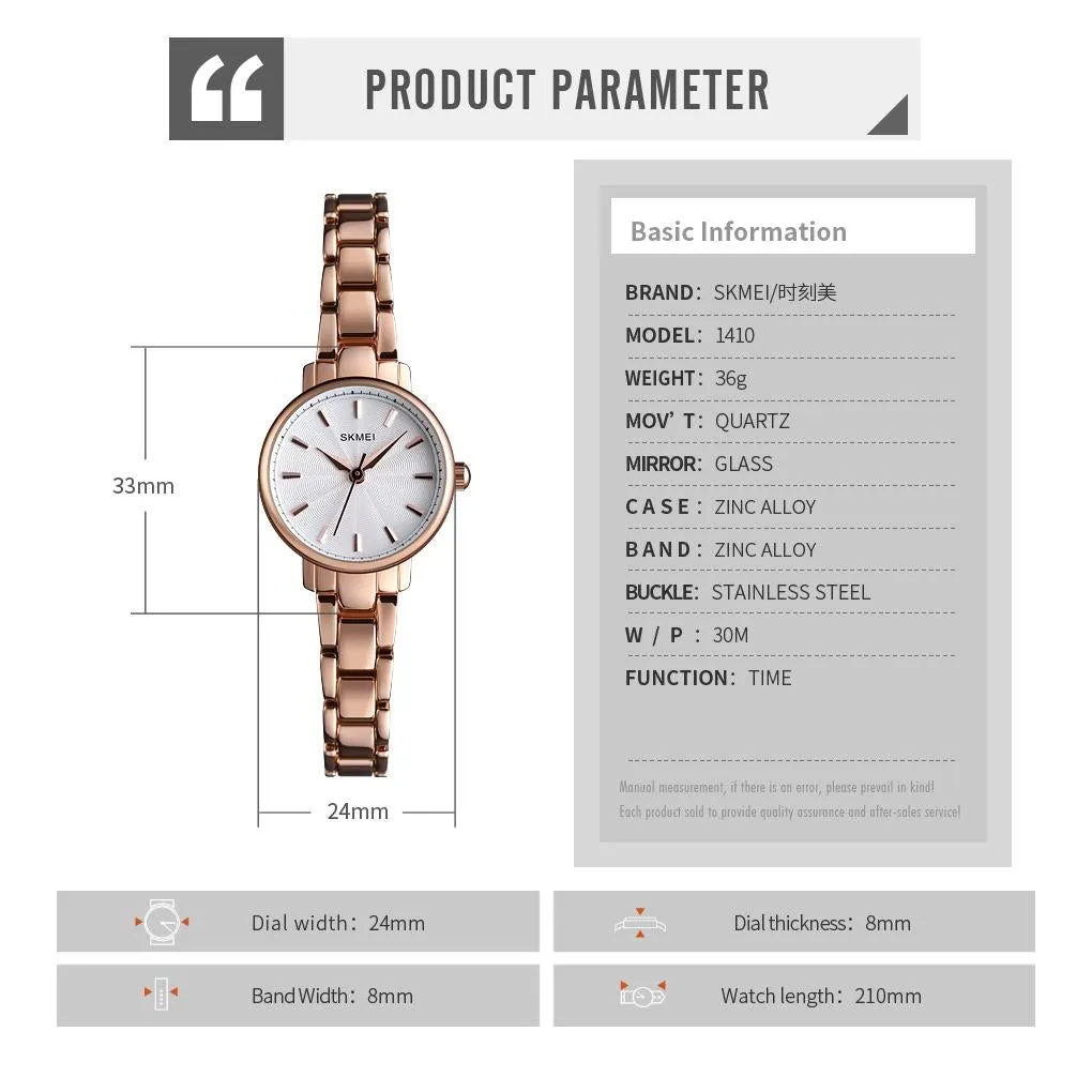 European Fashion Women Quartz Watch with Steel Band - Business and Leisure