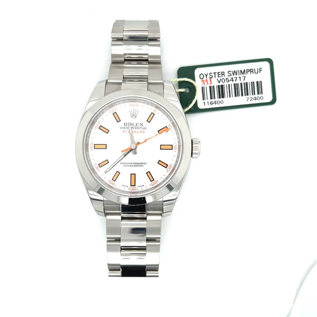 Exclusive 40mm Rolex Milgauss "Who cares I'm already late" custom dial blue font