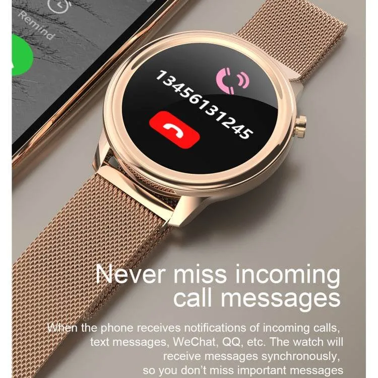 F80 1.3" IP68 Waterproof Smart Watch for Women with Body Temperature & Blood Pressure Monitoring, Menstrual Cycle Alerts