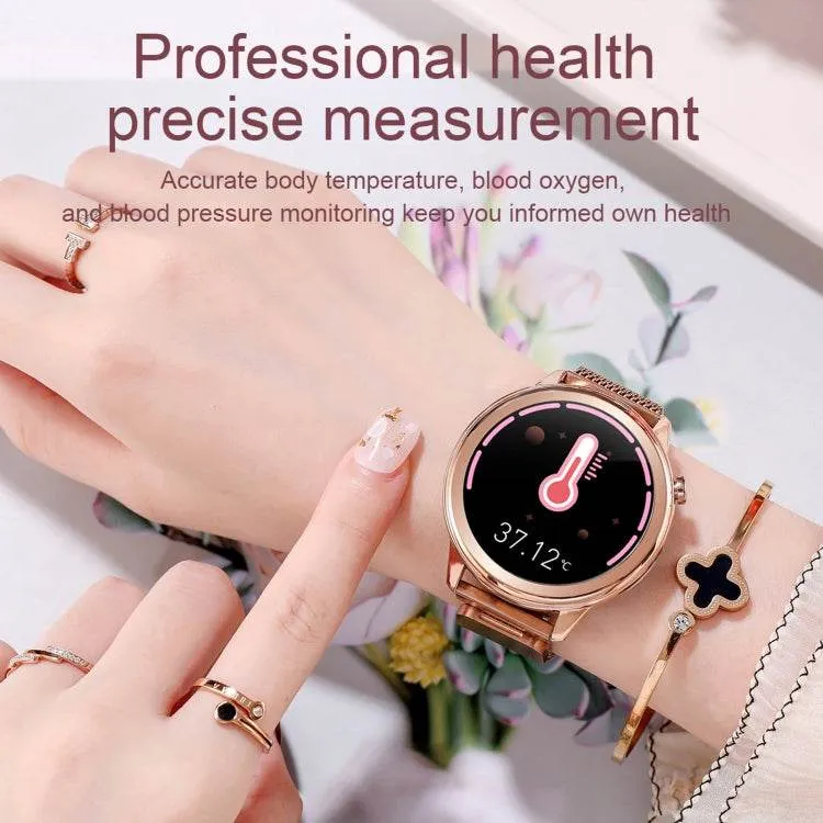 F80 1.3" IP68 Waterproof Smart Watch for Women with Body Temperature & Blood Pressure Monitoring, Menstrual Cycle Alerts