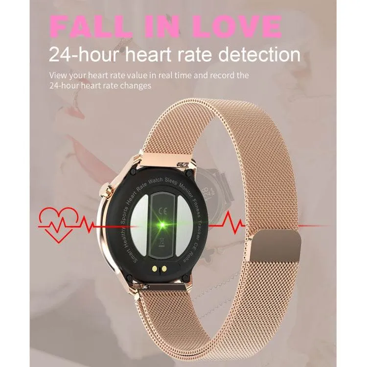 F80 1.3" IP68 Waterproof Smart Watch for Women with Body Temperature & Blood Pressure Monitoring, Menstrual Cycle Alerts