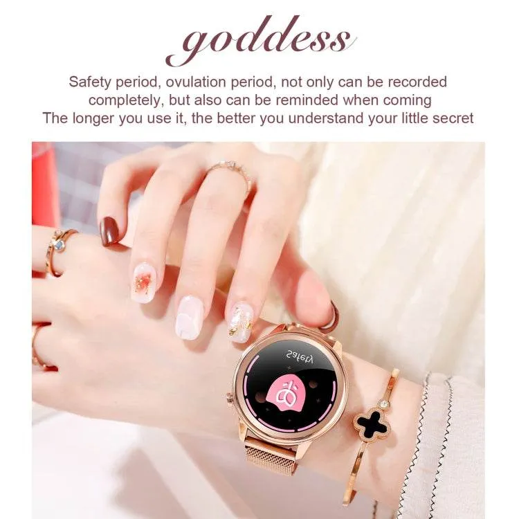 F80 1.3" IP68 Waterproof Smart Watch for Women with Body Temperature & Blood Pressure Monitoring, Menstrual Cycle Alerts