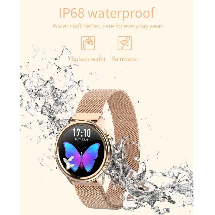 F80 1.3" IP68 Waterproof Smart Watch for Women with Body Temperature & Blood Pressure Monitoring, Menstrual Cycle Alerts