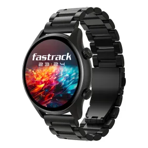 Fastrack Astor FR2 Pro Smart Watch, 1.43” AMOLED Display, 466 * 466 Pixel Resolution, SingleSync BT Calling, AI Voice Assistant, 100  Sports Modes and Smartwatch Faces, IP68 (Black)