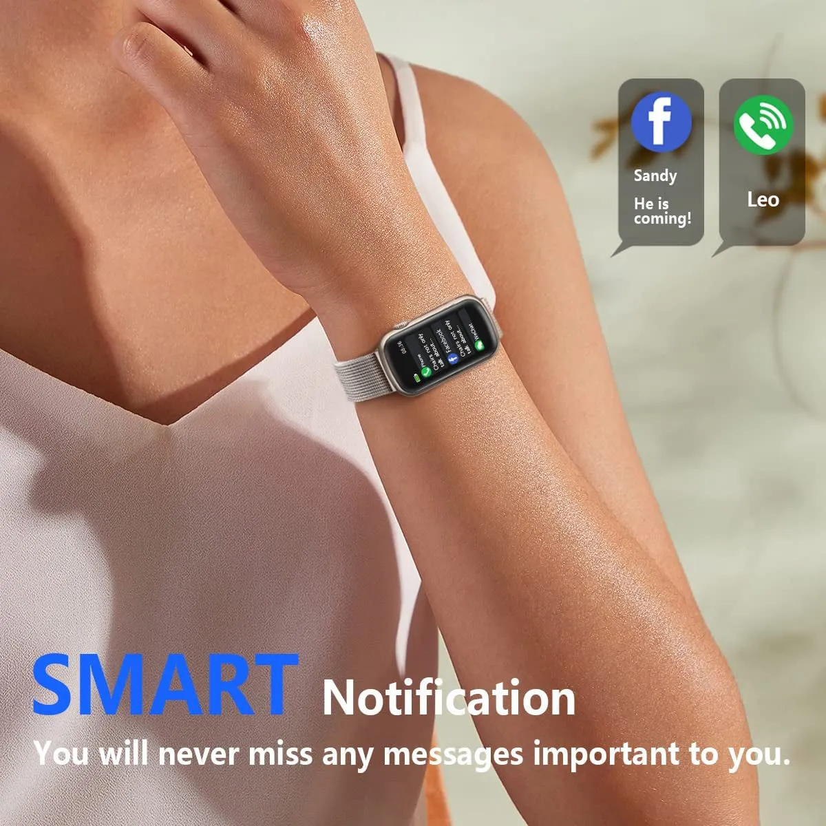 Fitness Tracker with Heart Rate Monitor, Blood Pressure Watch for Women