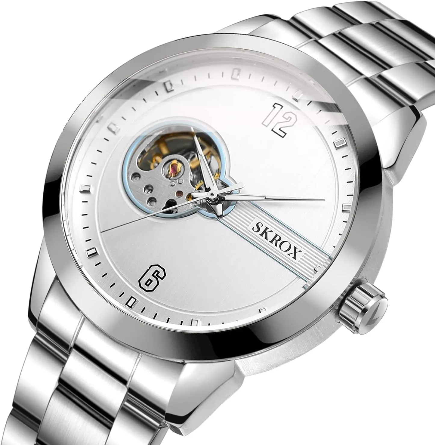 FORSINING Mens Mechanical Tourbillon Watches Self-Wind Automatic Wrist Watch with Stainless Steel Strap