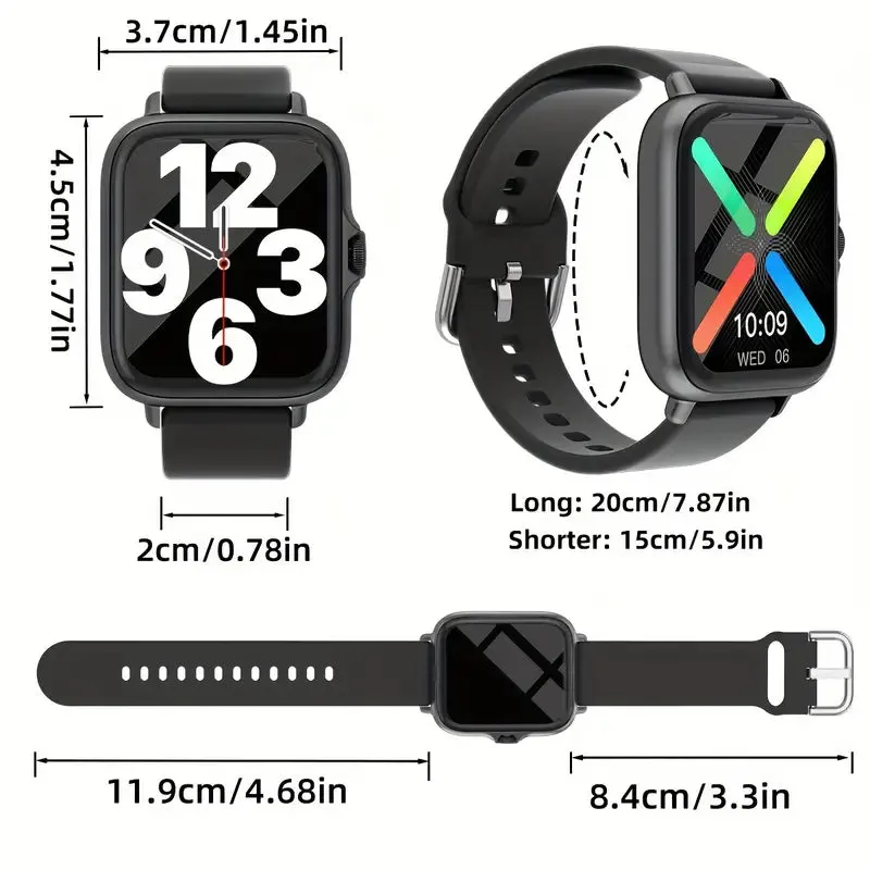 Full Touch Screen Smart Watch with Activity Tracker, Call & Message Functions, Pedometer & More